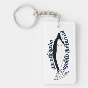 Dare Swim Against Current Motivational Salmon Fish Keychain