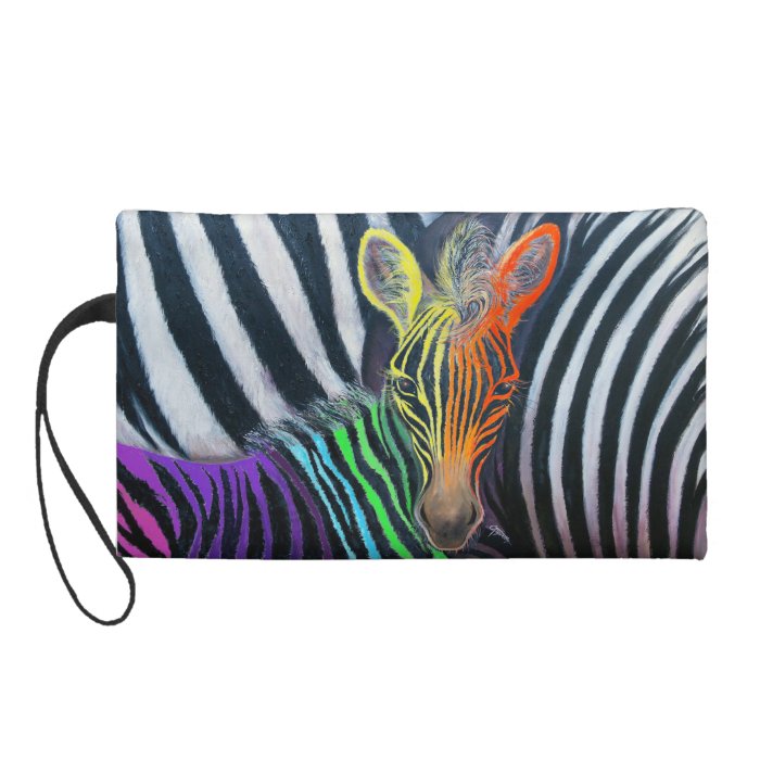 Dare to be different Baby Zebra Design by GG Burns Wristlet Purse