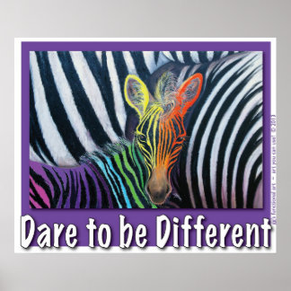 dare to be different Baby Zebra Design by GG Burns Poster