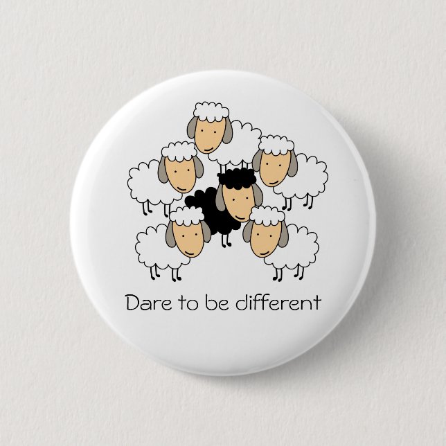 Dare To Be Different Black Sheep Button (Front)
