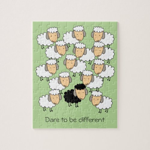 Dare To Be Different Black Sheep Jigsaw Puzzle