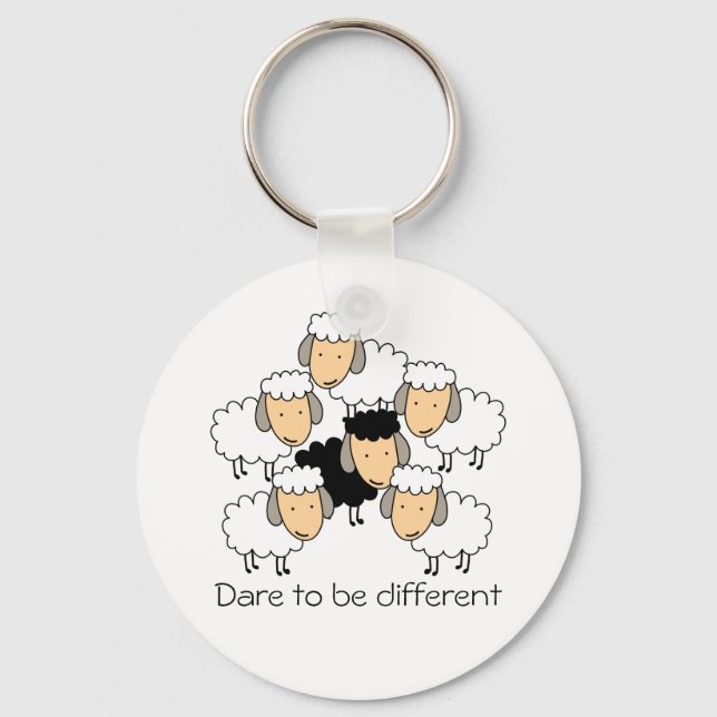 Dare To Be Different Black Sheep Keychain (Front)