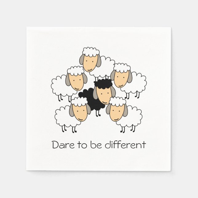 Dare To Be Different Black Sheep Napkins (Front)