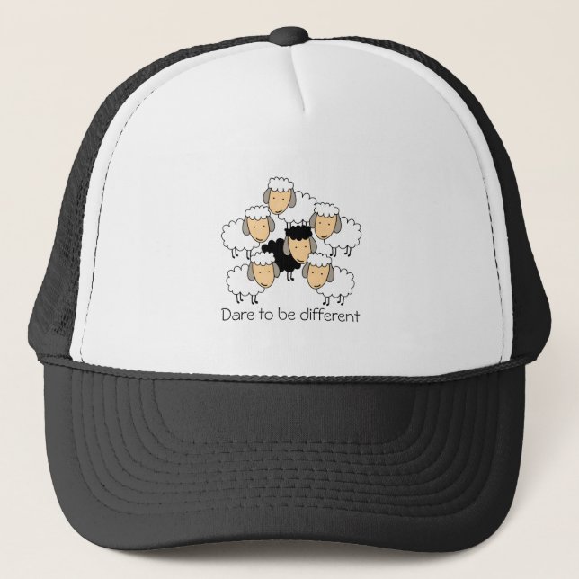 Dare To Be Different Black Sheep Trucker Hat (Front)