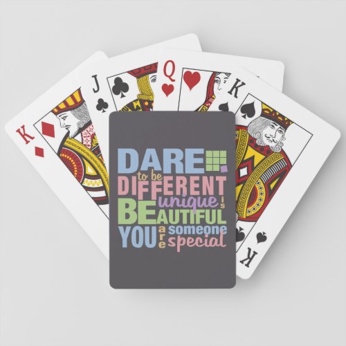 Dare To Be Different custom playing cards