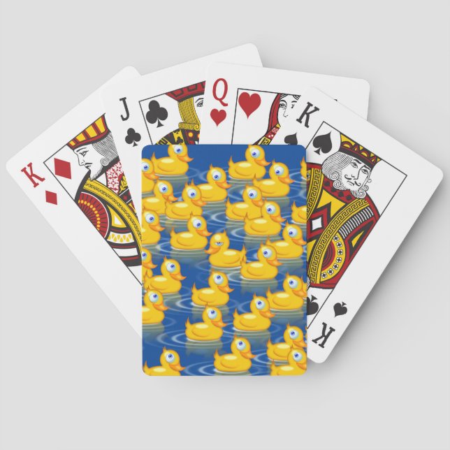 Dare To Be Different Cute Rubber Ducks Blue Yellow Poker Cards (Back)