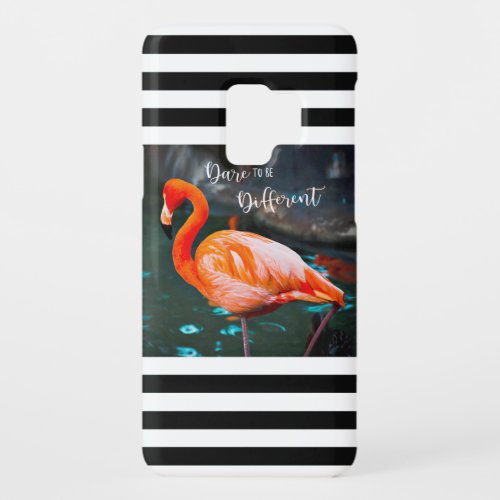 Dare To Be Different Flamingo Black White Stripes  Case_Mate Samsung Galaxy S9 Case