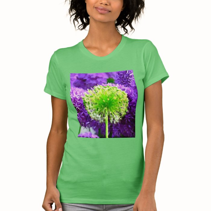 Dare to Be Different Lime Green Purple Flowers T shirt