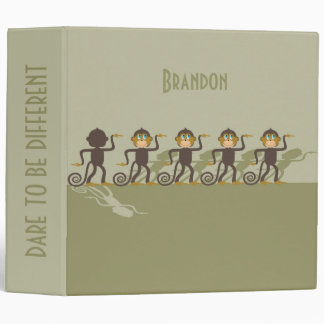 Dare to be different, monkeys, safari 3 ring binder