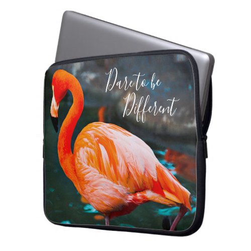 Dare to be Different Pink Flamingo Photo Modern Laptop Sleeve
