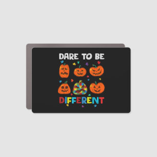 Dare To Be Different Pumpkin Autism Halloween Car Magnet