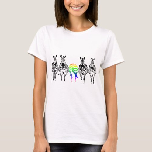 Dare to be Different Rainbow Zebra T_Shirt