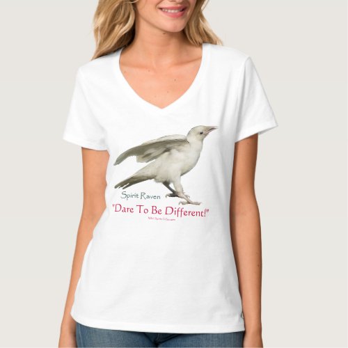 DARE TO BE DIFFERENT Rare White Raven Photo T_Shirt