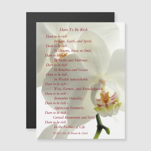 "Dare To Be Rich" Magnetic Card (Front/Back)