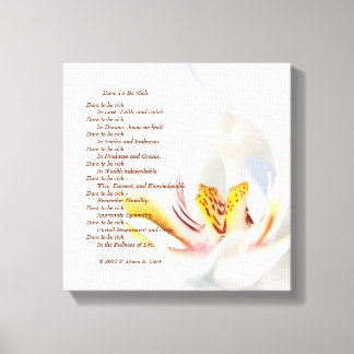 "Dare to be Rich" Orchid Canvas Print