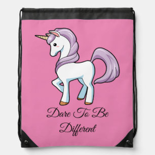 Dare To Be Unicorn Drawstring Backpack