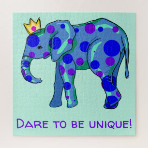 Dare to Be Unique Elephant Jigsaw Puzzle