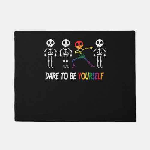Dare To Be Yourself  Cute LGBT Pride Doormat