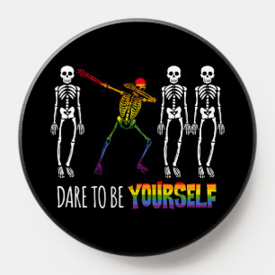 Dare To Be Yourself Halloween Dabbing Skeleton Pop PopSocket