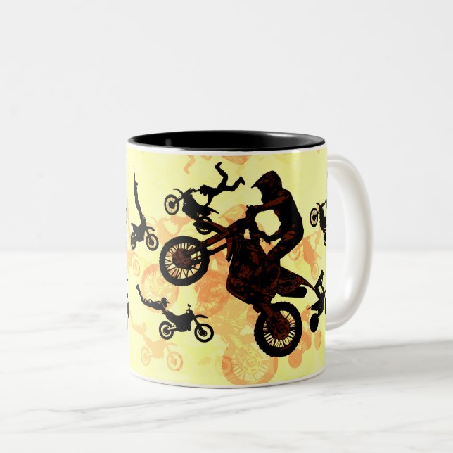 Dare to Fly - Motocross Stunts Two-Tone Coffee Mug (Front Right)