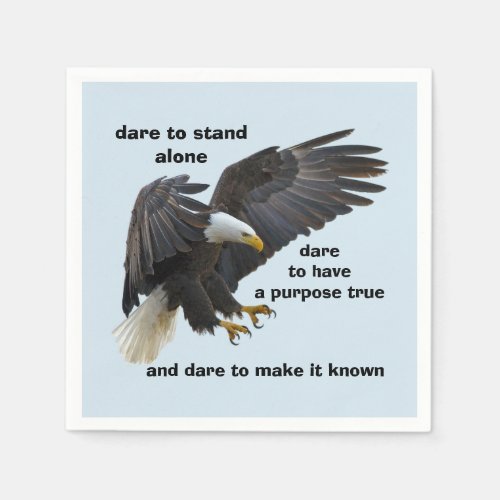 Dare to Stand Alone American Bald Eagle Edition Napkins