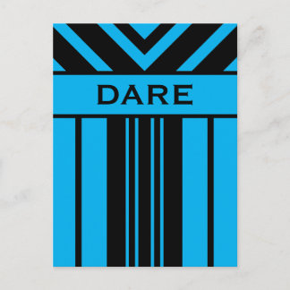 Dare Vibrant Blue and Black Stripes & Chevrons Postcard