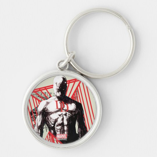 Daredevil Abstract Sketch Keychain