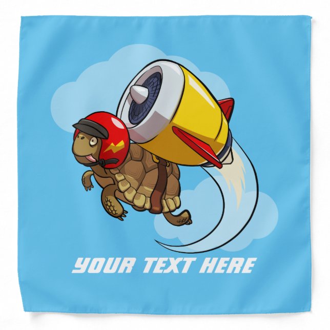Daredevil Flying Tortoise with a Jet Pack Cartoon Bandana (Front)