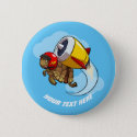 Daredevil Flying Tortoise with a Jet Pack Cartoon Button