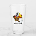 Daredevil Flying Tortoise with a Jet Pack Cartoon Glass