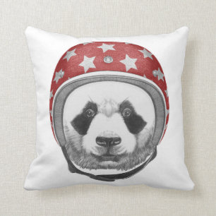 Daredevil Panda Throw Pillow