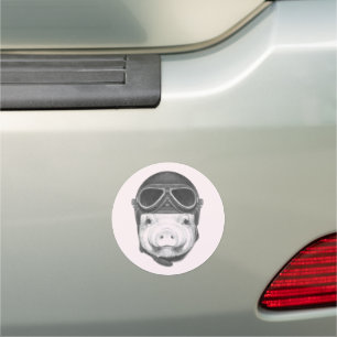 Daredevil Pig Car Magnet