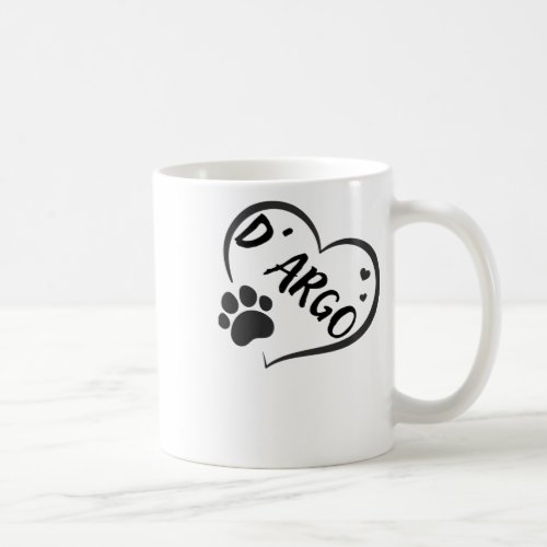 Dargo Name In A Heart With A Paw  Coffee Mug