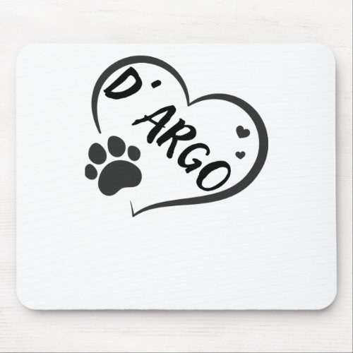 Dargo Name In A Heart With A Paw  Mouse Pad