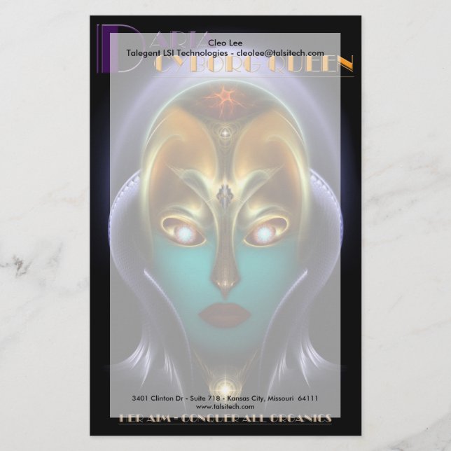 Daria Cyborg Queen Stationery (Front)