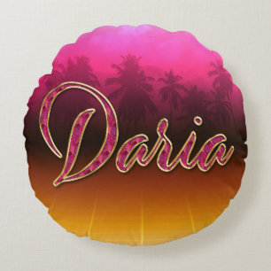 Daria First Name Golden pink cushion