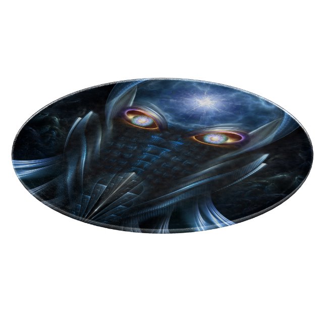 Darian Warrior Round Glass Cutting Board (Corner)