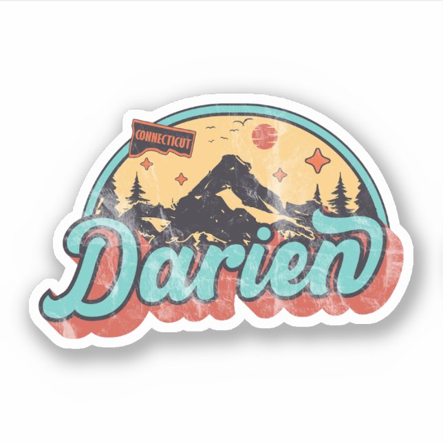 Darien, Connecticut Sticker (Front)