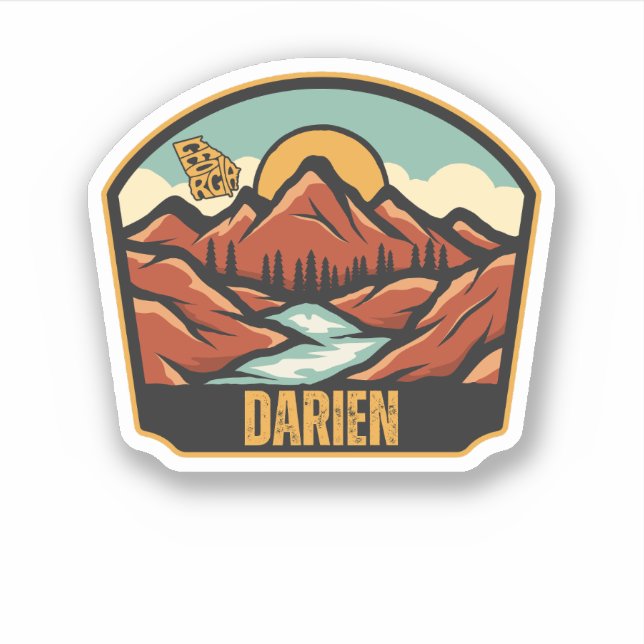Darien, Georgia Sticker (Front)