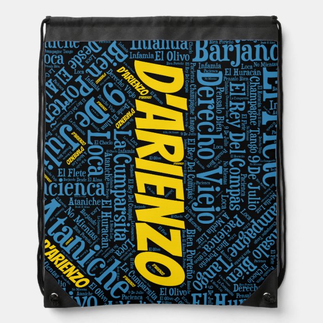 D'Arienzo Tango Word Art Drawstring Bag (Front)