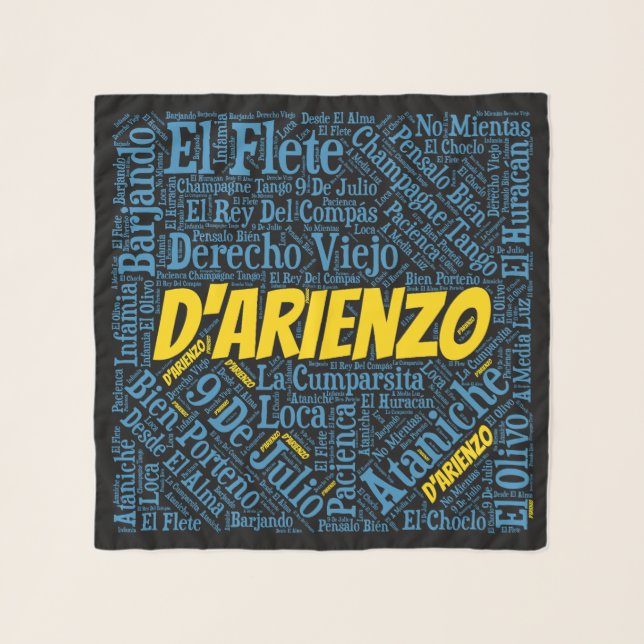 D'Arienzo Tango Word Art Scarf (Front)