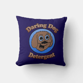 Daring Dog Detergent Throw Pillow