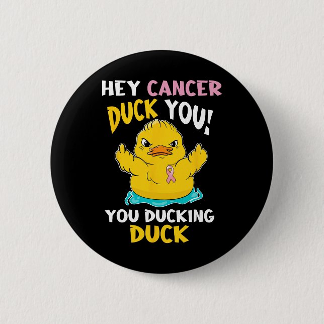 Daring Duckie - Breast Cancer Warrior  Button (Front)