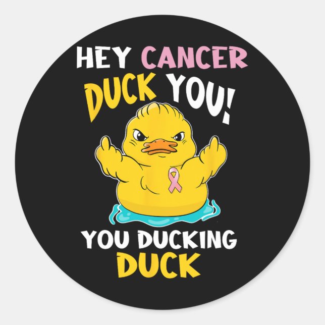Daring Duckie - Breast Cancer Warrior  Classic Round Sticker (Front)