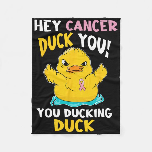 Daring Duckie - Breast Cancer Warrior  Fleece Blanket (Front)