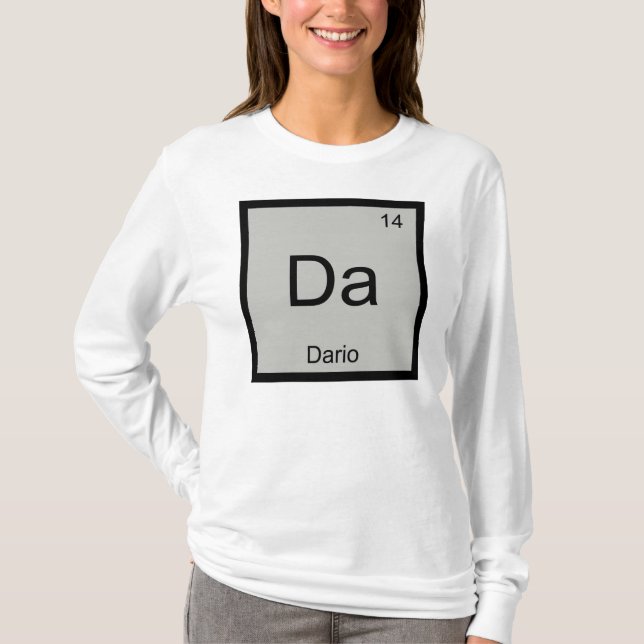 Dario Name Chemistry Element Periodic Table T-Shirt (Front)