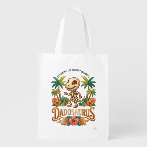 Darius Skeleton Dinosaur Long Sleeve Grocery Bag