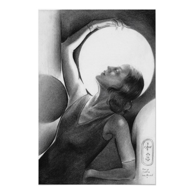 Darja Collin under the Moon – Art Deco Dancer Poster (Front)