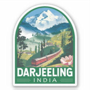 Darjeeling India Travel Art Emblem Sticker