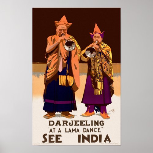 Darjeeling See India Vintage Poster 1934
